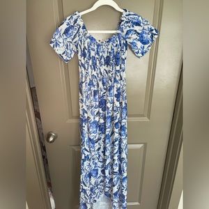 Boohoo Floral Off The Shoulder Maxi Dress